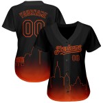 Orange 3D Schwarz City Authentic Jersey Fade Baseball Fashion Custom Baltimore Edition