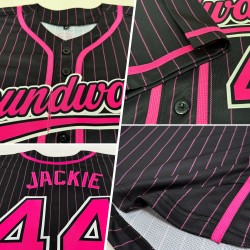 Benutzerdefinierte schwarz rosa Nadelstreifen rosa-weiß authentische Baseball Jersey