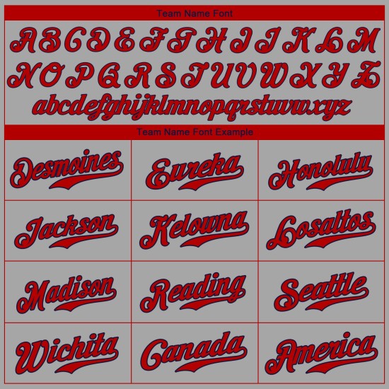 Benutzerdefiniertes authentisches grau-rot-marineblaues Baseballtrikot