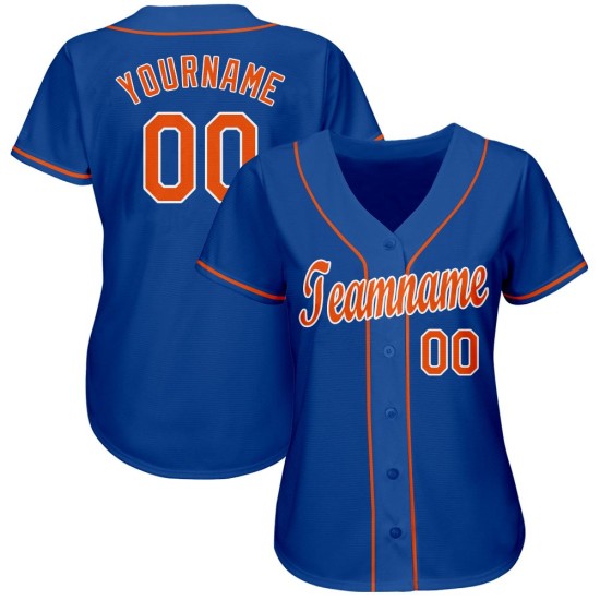 Individuelles Royal Orange-Weiß Baseball-Trikot