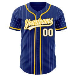 Royal Jersey Authentic Baseball Custom Gelb Nadelstreifen Weiß Royal Jersey Authentic Baseball Custom Gelb Nadelstreifen Weiß