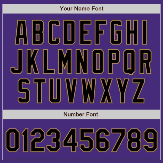 Lila Schwarz Schwarz-Old Custom Authentic Gold Jersey Nadelstreifen Baseball