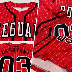 Benutzerdefinierte rot weiß Nadelstreifen schwarz-weiß authentische Baseball Jersey