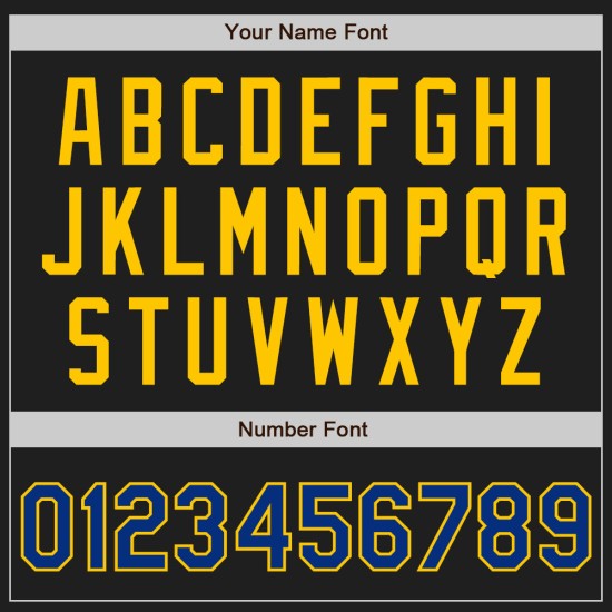 Baseball Royal Royal-Gelb Schwarz Jersey Custom Authentic Nadelstreifen