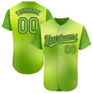 Benutzerdefinierte Neon Design Muster Neon 3D Authentic Grün-Schwarz Jersey Baseball Grün