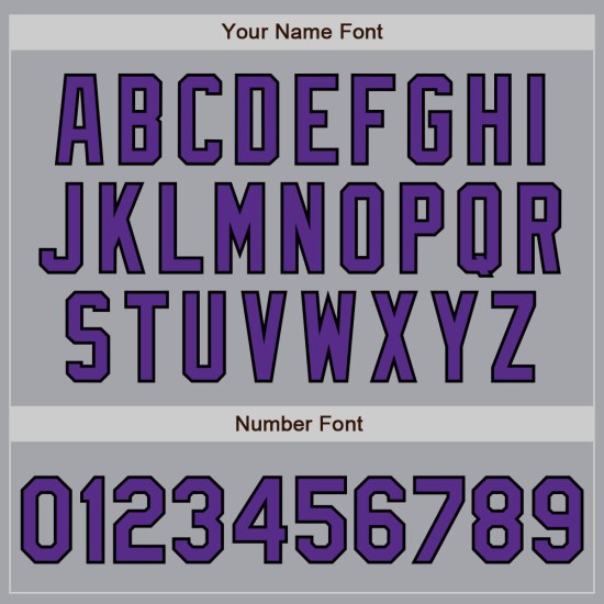 Lila-Schwarzes Jersey Custom Gray Baseball Authentic