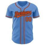 Jersey Custom Orange-Schwarz Baseball Authentic Powder Blue