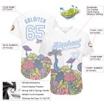 Benutzerdefiniertes 3D-Musterdesign Bunte Blumen und Pilze Psychedelische Halluzination Authentisches Baseball-Trikot