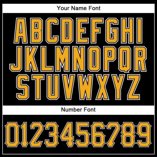 Benutzerdefiniertes authentisches Baseballtrikot mit schwarzen und goldenen Nadelstreifen in Gold-Weiß