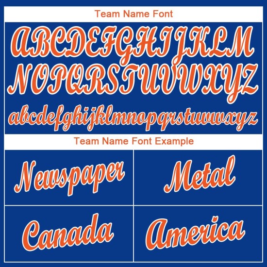 Individuelles Royal Orange-Weiß Baseball-Trikot