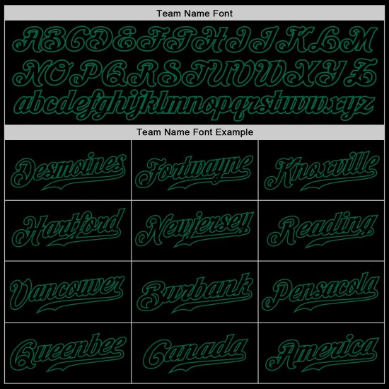 Benutzerdefiniertes authentisches Baseball-Trikot in Schwarz und Kelly Green