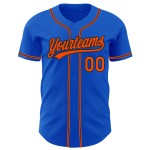 Blaues benutzerdefiniertes Thunder Orange-Schwarzes authentisches Baseball-Trikot