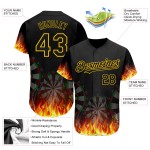Design Gold Dart Jersey Muster Custom Baseball Board Flamme Schwarz Authentische 3D