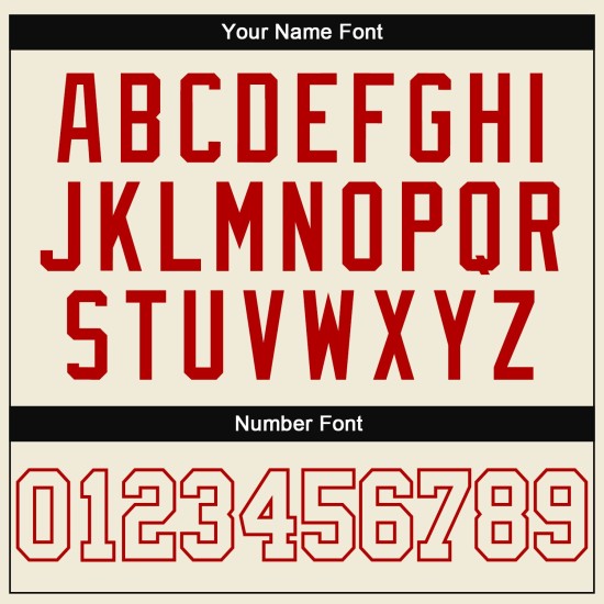 Benutzerdefiniertes cremefarbenes, cremefarbenes, rotes authentisches Baseball-Trikot