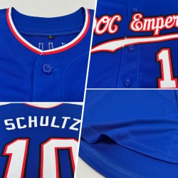 Benutzerdefiniertes authentisches Royal-Weiß-Rot-Baseballtrikot