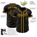 Gold Nadelstreifen Schwarz Jersey Baseball Authentic Custom Schwarz