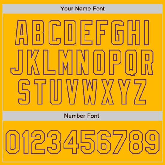 Raglan-Ärmel Lila Jersey Custom Authentic Gold Baseball