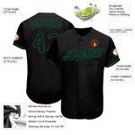 Benutzerdefiniertes authentisches Baseball-Trikot in Schwarz und Kelly Green