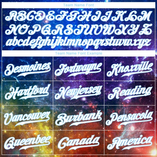 Benutzerdefiniertes Galactic Weiß-Hellblau 3D Authentic Baseball-Trikot