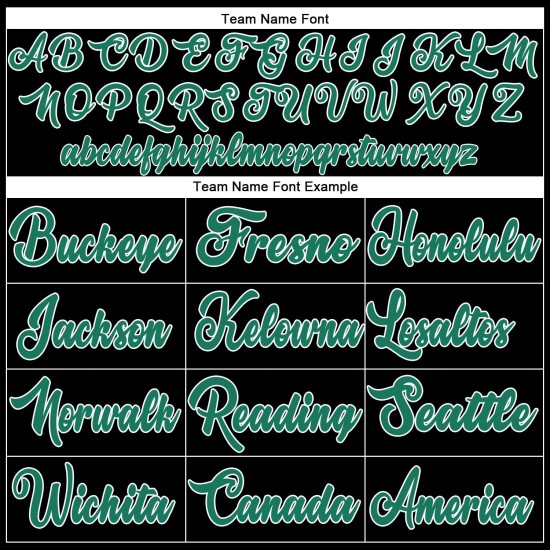 Benutzerdefiniertes authentisches Baseball-Trikot in Schwarz und Kelly Grün-Weiß Benutzerdefiniertes authentisches Baseball-Trikot in Schwarz und Kelly Grün-Weiß