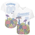 Benutzerdefiniertes 3D-Musterdesign Bunte Blumen und Pilze Psychedelische Halluzination Authentisches Baseball-Trikot