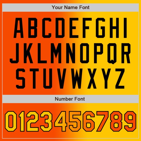 Mode Authentische Orange Baseball Gelb-Schwarz Jersey Custom Gradienten